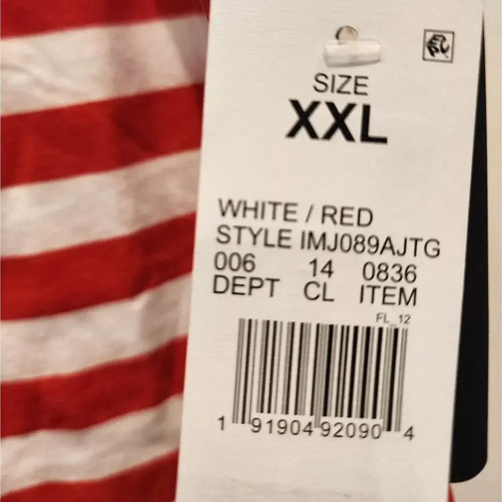 New Red & White One Piece Swimsuit Tank‎ USA Striped Bathing Suit Size XXL